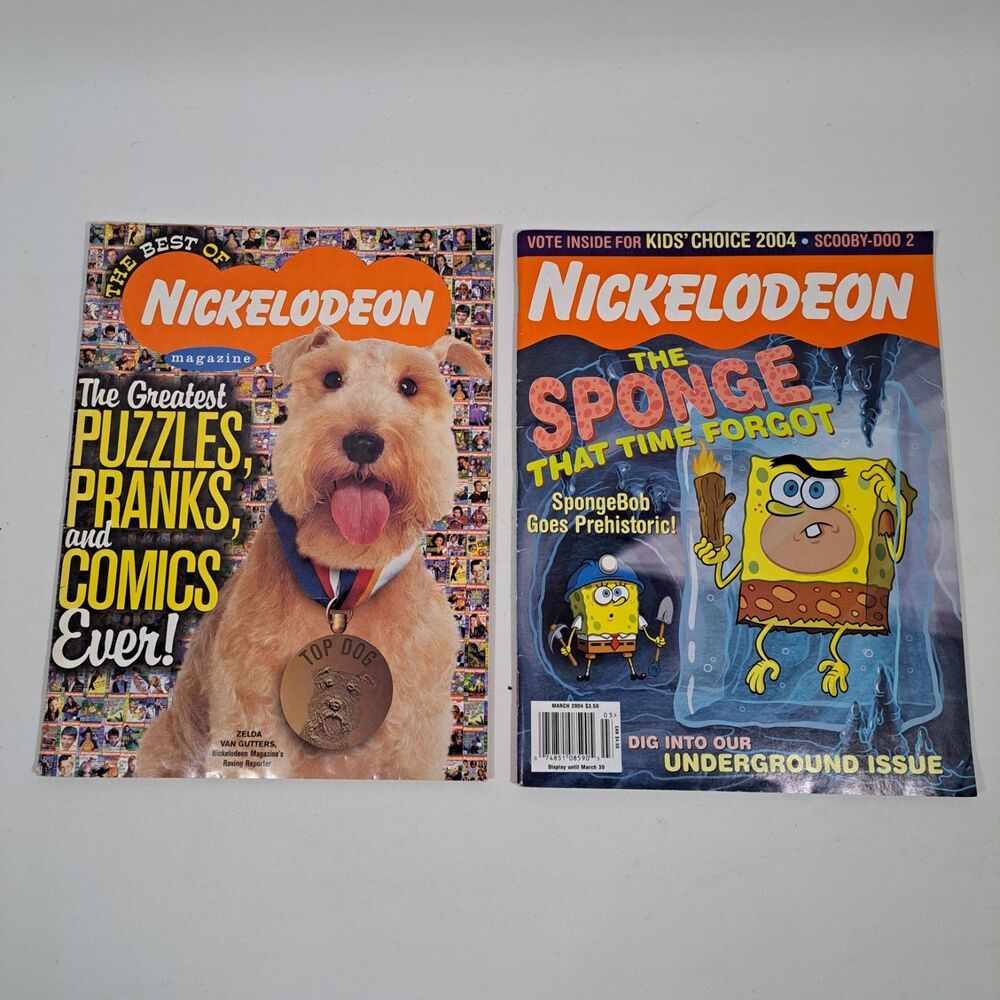 Lot of 2  Nick Magazines March 2004 Best Of Oct 1999 Posters Spongebob RARE HTF